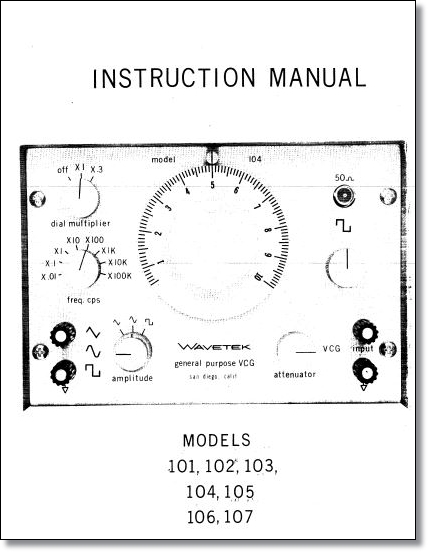 Wavetek Instruction Manuals And Service Manuals 0460
